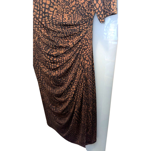 Ralph Lauren Woman's Stretch 3/4 Sleeve Dress SZ 12 V Neck Animal Print Holiday - Picture 6 of 8